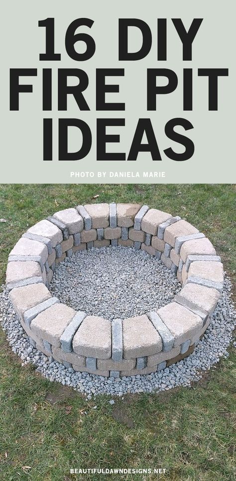 Outdoor Fire Pit Diy, Diy Fire Pit Ideas, Cheap Fire Pit, Fire Pit Plans, Make A Fire Pit, Outdoor Fire Pit Area, How To Build A Fire Pit, Outside Fire Pits, Easy Fire Pit