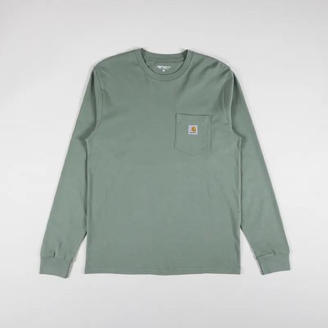 Carhartt WIP Long Sleeve Pocket T Shirt Park Long Sleeve T-shirt With Pockets For Work, Rugged Long Sleeve Shirt With Pockets, Carhartt Women Shirt Long Sleeve, Green T-shirt With Pockets In Relaxed Fit, Carhartt Long Sleeve, Pocket T Shirt, Carhartt Pocket Tee, Carhartt Wip, Pocket Tshirt