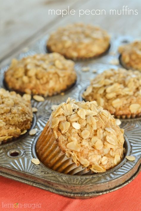 Maple Pecan Muffins, Maple Pecan Oatmeal, Maple Muffins, Pecan Oatmeal, Pecan Muffins, Baking Homemade, Big Mug, Savory Muffins, Oat Muffins