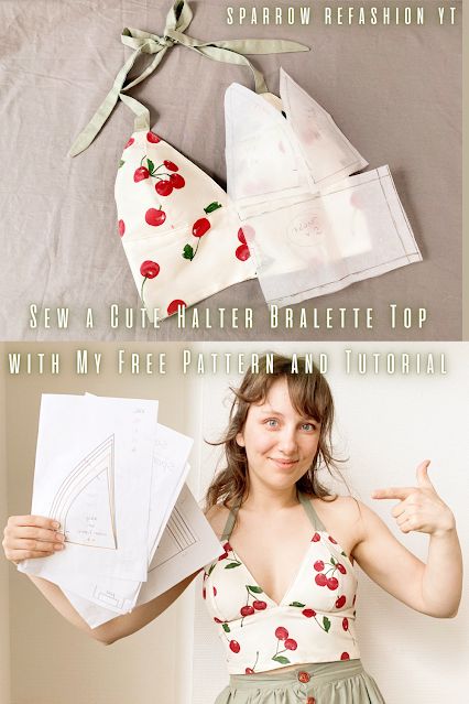 Learn to sew a bralette top with my free PDF pattern, available in all sizes! This easy-to-follow tutorial includes step-by-step instructions and Free Sewing Patterns Printable, Unique Sewing Patterns, Free Printable Sewing Patterns, Basic Dress Pattern, Women Sewing, Beginners Sewing, Dress Sewing Patterns Free, Printable Sewing Patterns, Kids Sewing