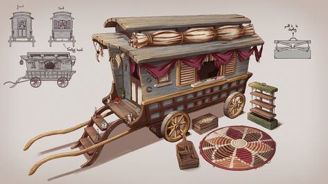 Props Concept, Environment Props, Fortune Teller, 3d Modelling, Prop Design, Coloring Book Art, Vehicle Design, Environment Concept Art, Medieval Fantasy