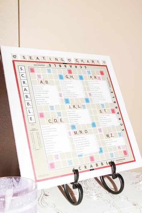 Scrabble theme seating chart at my wedding!! :) Scrabble Seating Chart, Scrabble Wedding Ideas, Wedding Scrabble, Scrabble Wedding, Scrabble Crafts, Word Search Games, Scrabble Letters, Seating Cards, Seating Plan