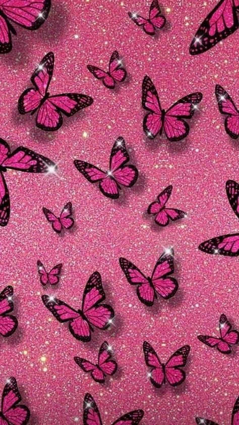 Pin em aesthetic rosa Iphone Butterfly Wallpaper, Wallpaper Iphone Butterfly, Em Aesthetic, Iphone Wallpaper Purple Flower, Aesthetic Rosa, Iphone Wallpaper Violet, Purple Butterfly Wallpaper, Pink Glitter Wallpaper, Blue Butterfly Wallpaper