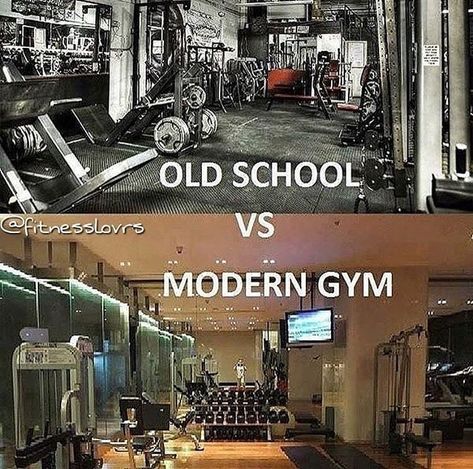 Old school vs modern?? Old School Gym, Shred Fat, Stephen Fry, Story Videos, Gym Boy, School Gym, Demotivational Posters, Gym Quote, Workout Memes