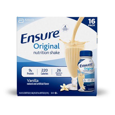 Ensure Original Nutrition Shake with 9 grams of protein, Meal Replacement Shakes, Vanilla, 8 fl oz, 16 Count Winter Lip Color, Diy Dry Shampoo, Winter Lips, Shampoo Recipe, Sensory Diet, Vanilla Shake, Complete Nutrition, Nutrition Shakes, Meal Replacement Shakes