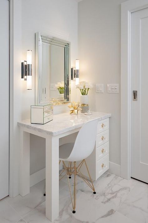 Dressing table in bathroom