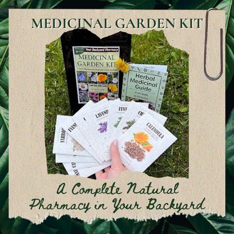 With your seeds kit, you’ll also receive a FREE copy of Herbal Medicinal Guide: From Seeds to Remedies. This guide will show you how to turn these 10 plants into tinctures, ointments, salves, poultices, decoctions, infusions, essential oils —all in minute detail so you can follow our guide even if you’ve never made an herbal medicine in your life. #garden #medicine #medicinalgarden #freeguide #ointment #tincture #plants #medicinegarden #pharmacy #backyard #backyardpharmacy #natural #gardening Medicine Garden, Vertical Garden Planters, Medicinal Herbs Garden, Garden Kneeler, Medicinal Garden, Seed Kit, Garden Calendar, Garden Kit, Garden Tool Set