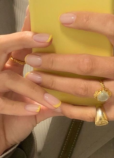 Milky Nails, Minimal Nails, Nail Ring, Nail Swag, Nailed It, Yellow Nails, Minimalist Nails, Dream Nails, Fire Nails