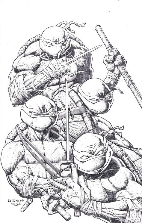 Turtles Sketch, Colorable Drawings, Ninja Turtles Tattoos, Turtle Ninja Drawing, Tmnt Cartoon, Ninja Turtle Art, Ninja Turtles Sketch, Ninja Turtles Drawing, Tmnt Drawing Reference