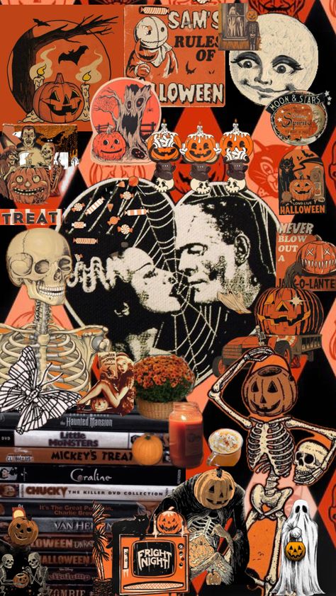 #halloween #horror #fall #orange Horror Fall Aesthetic, Horror Aesthetic Ideas, Horror Iphone Wallpaper, Halloween Orange Wallpaper, Horror Lockscreen, Halloween Collage Wallpaper, Halloween Phone Backgrounds, Horror Background, Horror Ideas