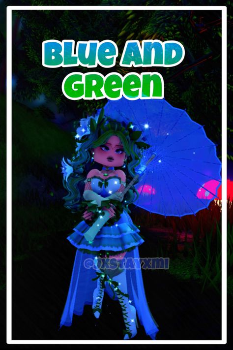 Royale High Blue And Green Outfit, Blue And Green Royale High, Blue And Green Outfit, Island Fits, Outfit Themes, Royals High, Royal High Outfits Ideas Cheap, Rh Outfits, Sunset Island