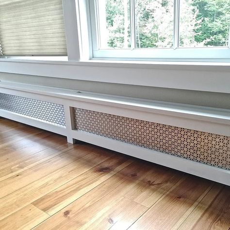 Baseboard Heater Covers - Photos & Ideas | Houzz Heater Cover Diy, Baseboard Covers, Small Double Bedroom, Radiator Heater Covers, Baseboard Radiator, Diy Baseboards, Heater Covers, Baseboard Heater Covers, Wood Baseboard