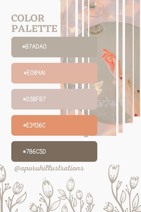 Persimmon Color Palette, Earthtone Pallete, Canva Color Palette Codes, Cottagecore Color Palette, Color Palette Canva, Color Palette Pastel, Interior Color Palette, Canva Color Palette, Color Coding Notes