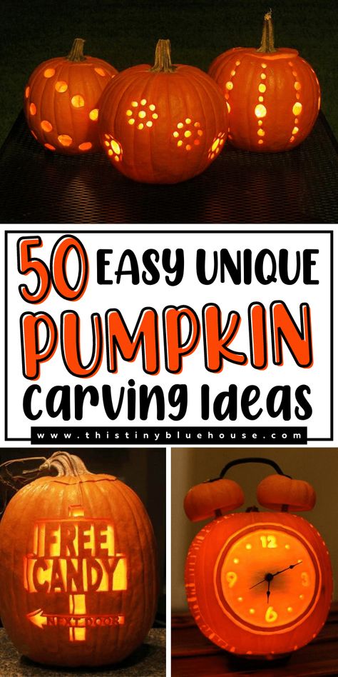 Kids Pumpkin Carving, Unique Pumpkin Carving, Unique Pumpkin Carving Ideas, Pumpkin Cravings, Creative Pumpkin Painting, Cute Pumpkin Carving, Halloween Pumpkin Carving Stencils, Pumkin Carving, Halloween Decor Diy