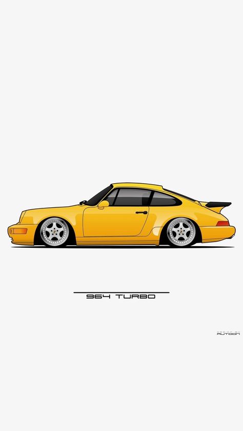 Porsche Cartoon, Porsche Gts, Car Side View, Jdm Wallpaper, Cool Car Drawings, Concept Motorcycles, Automotive Artwork, Porsche 964, Car Artwork