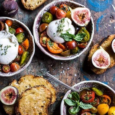 Tomatoes With Burrata, Marinated Cherry Tomatoes, Burrata Toast, Marinated Tomatoes, Half Baked, Half Baked Harvest, Healthy Appetizers, Tomato Recipes, Clean Eating Snacks