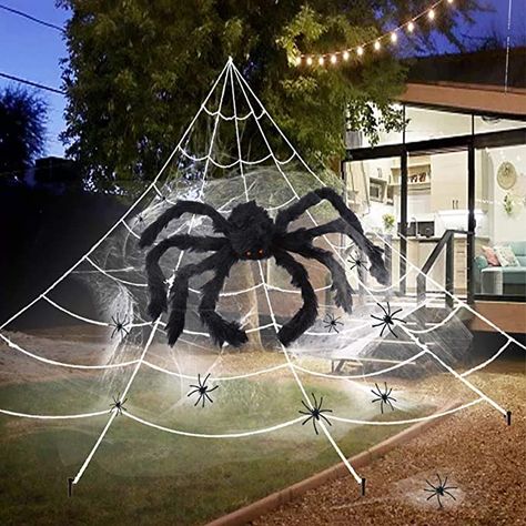 Halloween Decorations Outdoor Scary, Scary Decor, Spider Web Halloween Decorations, Scary Halloween Decorations Outdoor, Halloween Decorations Outdoor, Halloween Spider Decorations, Spiders Scary, Spider Decorations, Haunted House Party