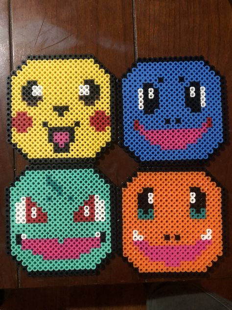 Pokemon Perler Bead Coasters, Hamma Beads Ideas Pokemon, Hama Bead Coasters Ideas, Pokemon Melty Beads, Perler Coasters Pattern, Perler Bead Coasters Patterns, Perler Bead Patterns Pokemon, Pokemon Coasters, Perler Beads Coasters