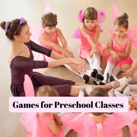 Games for Preschool Class Ballet Games For Kids, Preschool Ballet Activities, Dance Activities For Preschool, Pre Ballet Class Ideas, Preschool Dance Class Ideas, Baby Ballet Class Ideas, Dance Class Ideas, Intermediate Ballet, Dance Class Games