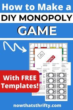 Diy Monopoly Board Free Printable, Monopoly Diy Free Printable, Monopoly Template Free Printable, Monopoly Savings Challenge, Monopoly Printable Templates, Diy Monopoly Board Ideas, Diy Monopoly Board, Monopoly Printable, Monopoly Classroom