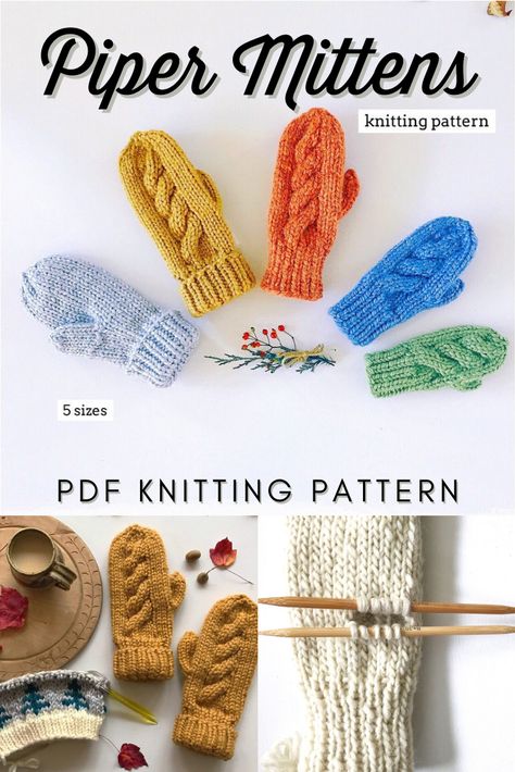 Cable Mittens Pattern Free, Chunky Mittens Knitting Pattern Free, Cable Knit Mittens Free Pattern, Chunky Knit Mittens Pattern Free, Easy Knit Mittens, Mittens Knitting Pattern Free, Knit Mittens Pattern, Kids Mittens Knit, Cable Knit Mittens