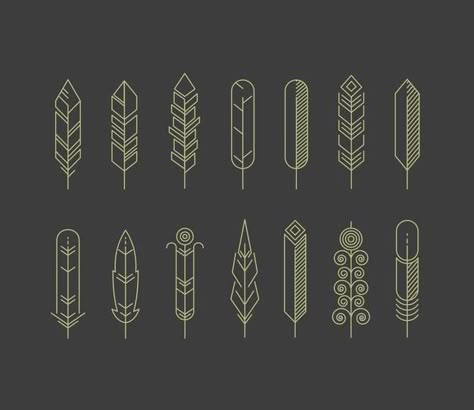 Feather Sketch, Feather Symbolism, Feather Icon, Feather Logo, Feather Graphic, Feather Vector, Owl Feather, Elements Tattoo, Free Icon Set