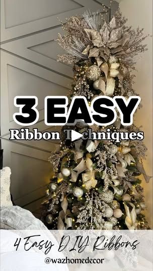 Ribbon On Tree, Ribbon Tree, Christmas Tree Decorations Diy, Ribbon Ends, Xmas Tree Decorations, Two Fingers, Christmas Favorites, A Flag, Christmas Bows