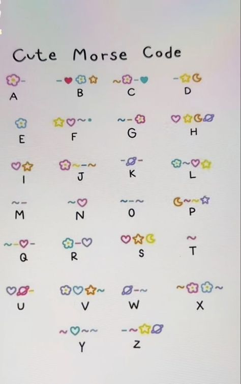 Cute Morse Code, Studie Hacks, Alphabet Code, Cute Easy Doodles, Hand Lettering Tutorial, Easy Doodle Art, Diary Ideas, Easy Doodles Drawings, Bullet Journal Lettering Ideas