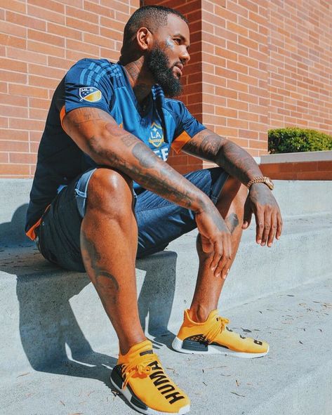 The Game Wearing the Yellow Pharrell x adidas NMD Human Race Human Race Shoes, Athletic Shoe, Victorias Secret Models, Nike Free Runs, Street Style Paris, Human Race, Breathable Shoes, Adidas Nmd, Street Style Women