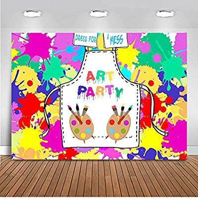 Art Paint Party, Party Painting, Artist Birthday, Party Backdrops, Wall Photography, Graffiti Wall, Art Party, Birthday Backdrop, Photo Background