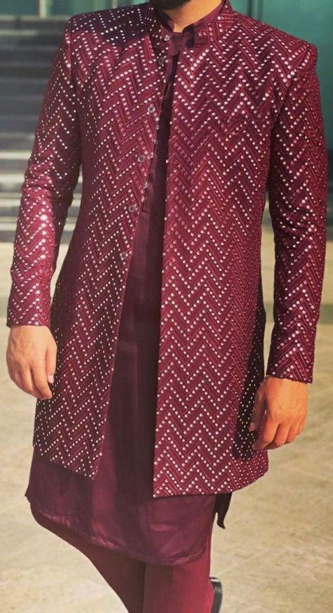 Varun Dhawan Jug Jug Jiyo Outfits, Nawabi Kurta Men, Men Ethnic Outfit, Marriage Outfits Men, Men Sangeet Outfits, Sequence Kurta For Men, Marriage Outfits Men Indian, Boys Wedding Outfit Indian, Mens Kurta Designs Wedding