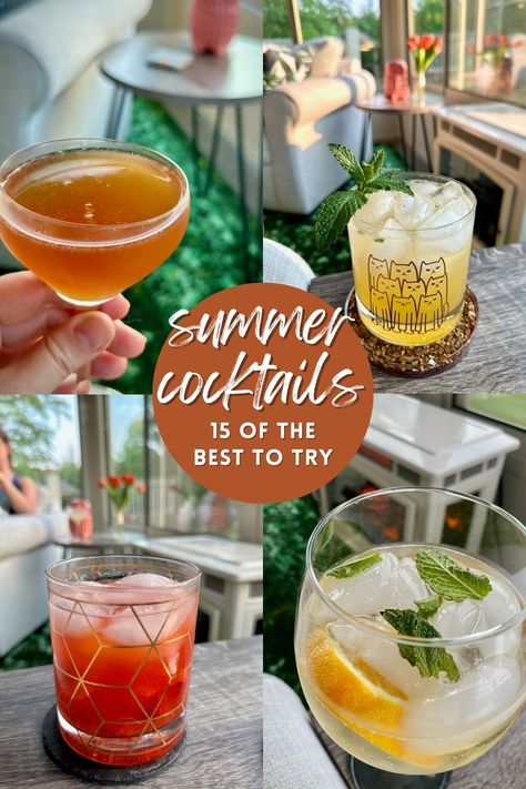 The Best Summer Cocktail Recipes to Try | These easy summer cocktails will bring the perfect vibe no matter the occasion...here are 15+ of the best summer drinks to try, from a G&T twist to a perfect gimlet! Cocktail recipes for summer, easy drink recipes, drink recipes for BBQ. #summerdrinks #cocktails #drinkrecipes August Cocktail Ideas, Cocktail Of The Day, Fancy Summer Cocktails, Summer Craft Cocktails, August Cocktails, Interesting Cocktail Recipes, Fun Summer Cocktails, Simple Summer Cocktails, Summer Cocktails Recipes