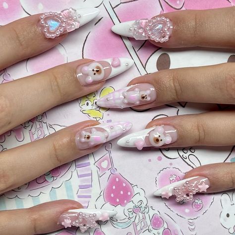 𝓝𝓲𝓻𝓿𝓪𝓷𝓪𐙚₊˚⊹♡ (@nailsbynirvana) • Instagram photos and videos Shoujo Nails, Balletcore Nails, Nail Inspo French Tip, Nail Inspo French, Nail Art Pink, Mehendi Decor Ideas, Coquette Nails, Mehendi Decor, Pink Pilates Princess