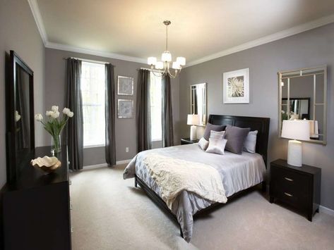 11+ Fantastic Bedroom Color Scheme With Black Furniture Photos -  -  #bedroomcolorideaswithblackfurniture #bedroomcolorideaswithdarkfurniture #bedroomcolorschemewithblackfurniture #bedroomcolorschemeswithdarkbrownfurniture #bedroomcolorschemeswithdarkfurniture #bedroomcolourideaswithblackfurniture #bedroomcolourschemeswithblackfurniture #bedroomcolourschemeswithdarkfurniture... Grey Bedroom Design, Gray Bedroom Walls, Bedroom Paint Colors Master, Design Ložnic, Furnitur Ruang Keluarga, Grey Bedroom Furniture, Black Bedroom Furniture, Bedroom Wall Colors, Grey Bedroom