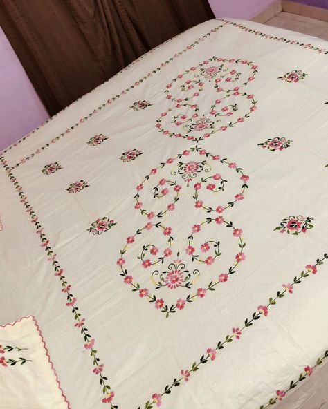 hand embroidery bedsheet Queen size bedsheet Cotton fabric bedsheet Double bedsheet with two pillow cover 90*105 inch 1400/- free shipping all over india No cash on delivery Off White color 7710863253 #reels #handembroiderybedsheet #handembroidery #handembroidered #handmadecrafts #handloom #gift #giftideas #bedsheetgift #like #fyp #likesforlike #follow #kathawork Hand Embroidery Bedsheet, Embroidery Bedsheet, Art Decor Diy, Sewing Embroidery, Sewing Embroidery Designs, Hand Embroidery Designs, Off White Color, Cash On Delivery, Bed Covers