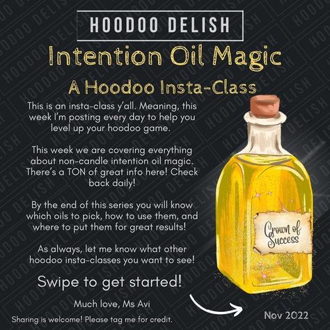 Magic Oils Recipes, Intention Oil Recipes, Ms Avi, Intention Oils, Magical Herbs Witchcraft, Hoodoo Conjure Rootwork, Magick Oil, Hoodoo Oils, Magic Oil