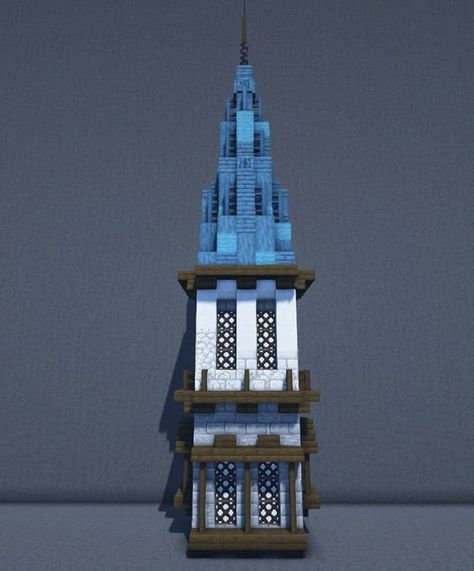 Mc Roof Design, Minecraft Tower Roof Design, Minecraft Turret, Minecraft Tower Roof, Minecraft Towers, Medieval Tower, Minecraft Castle, Minecraft Medieval, Minecraft City