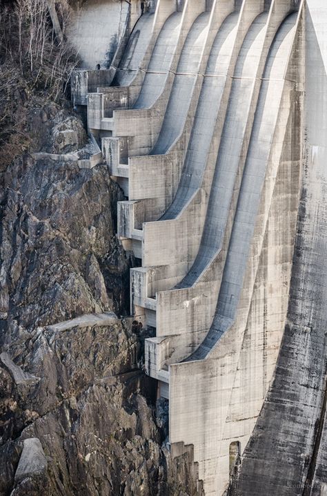 Infrastructure in Ticino - Fabio Compagno Architecture Cool, Travel Switzerland, Ticino Switzerland, Water Dam, Brutalism Architecture, Concrete Architecture, Hoover Dam, Brutalist Architecture, Physical Development