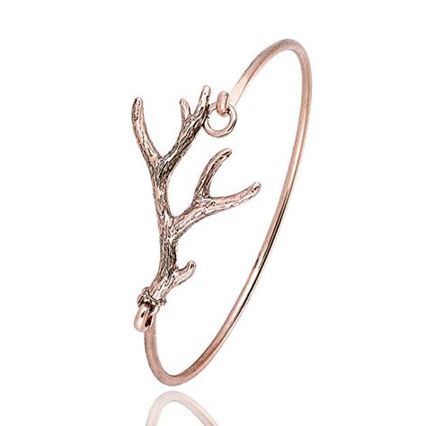 RUXIANG Deer Antlers Vintage Cuff Bangle Bracelet for Women Girls (rose gold) Vintage Bangle Bracelets, Vintage Bangles, Infinity Heart, Cuff Bangle Bracelet, Necklace Chain Lengths, Deer Antlers, Colorful Bracelets, Cuff Bangles, Bracelet For Women