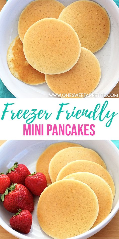 Bulk Pancake Mix Recipe, Eggo Mini Pancakes, Pancakes Freezer, Mini Pancakes Recipe, Butter Pecan Syrup, Light And Fluffy Pancakes, Freeze Pancakes, Box Recipes, Pancake Bites