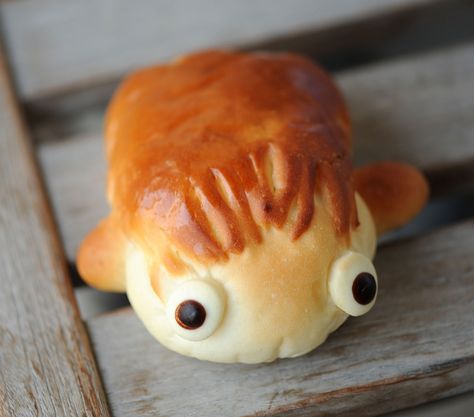 Ponyo bread! | Flickr - Photo Sharing! Ghibli Baking, Ladybug Snacks, Stomachache, Animal Food, Kawaii Dessert, Bread Art, Cute Snacks, Fish Bread, Kawaii Food