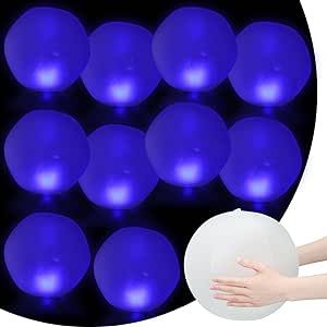 Halloscume 10 Pcs Waterproof Glow in The Dark Beach Balls 12 Inches LED Light up Beach Balls Floating Inflatable Ball for Adults Summer Pool Games Parties Garden Outdoor Patio Decorations Glow In The Dark Beach, Patio Decorations, Dark Beach, Inflatable Ball, Beach Balls, Inflatable Decorations, Pool Games, Trivia Night, Summer Pool