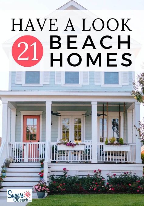 Beach House Exterior Paint Colors Modern, Beach House Interior Boho, Beach House Exteriors Coastal, Modern Beach House Paint Colors, Tall Beach House, Cottage Look Exterior, Best Beach House Paint Colors, Beach House Exterior Colors Coastal, Two Tone Beach House Exterior