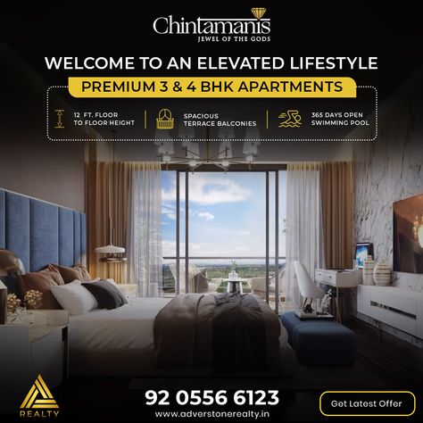 ✨ Welcome to an Elevated Lifestyle ✨ Premium 3/4 BHK apartments #chintamanis .  ✅ Follow us @adverstonerealty for more stunning homes in Gurugram ☎️ Call/whatsapp us @ +91 9205566123 to know more! . #lifestyle #chintamanis #interiordesign#realestatelistings #adverstonerealty #gurugram #ipl2024 #rcb #csk #investment Elevated Lifestyle, Pencils Drawings, Office Creative, Cafe Logo Design, Stunning Homes, Estate Interior, Real Estate Advertising, Real Estate Ads, Cafe Logo