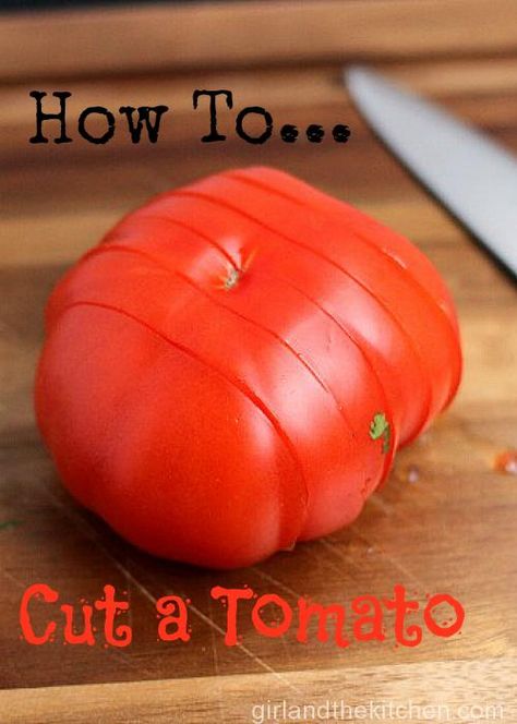 Incredibly easy and step by step tutorial on how to dice or slice a tomato! How To Dice Tomatoes, How To Cut A Tomato, How To Dice A Tomato, Martha Stewart Cooking School, Culinary Basics, Tomato Knife, Culinary Classes, Knife Skill, Cooking Lessons