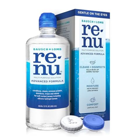 Renu Contact Lens Solution Multipurpose Disinfectant, Advanced Formula Lens Cleaner, Cleans & Moisturizes Soft & Silicon Hydrogel Lenses, 12 Fl Oz Contact Lens Care, Contact Lens Solution, Lens Cleaner, Contact Lens, Diet Supplements, Sports Nutrition, Contact Lenses, Medical Supplies, Soft Silicone