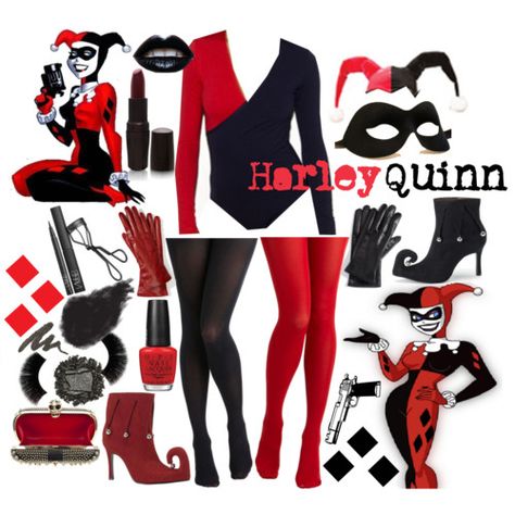 harley quinn Simple Harley Quinn Costume, Harly Quinn Cosplay, Harley Quinn Diy, Harley Quinn Costume Diy, Harley Quinn Disfraz, Batman Costume Diy, Red Pantyhose, Harley Quinn Halloween Costume, Jester Costume