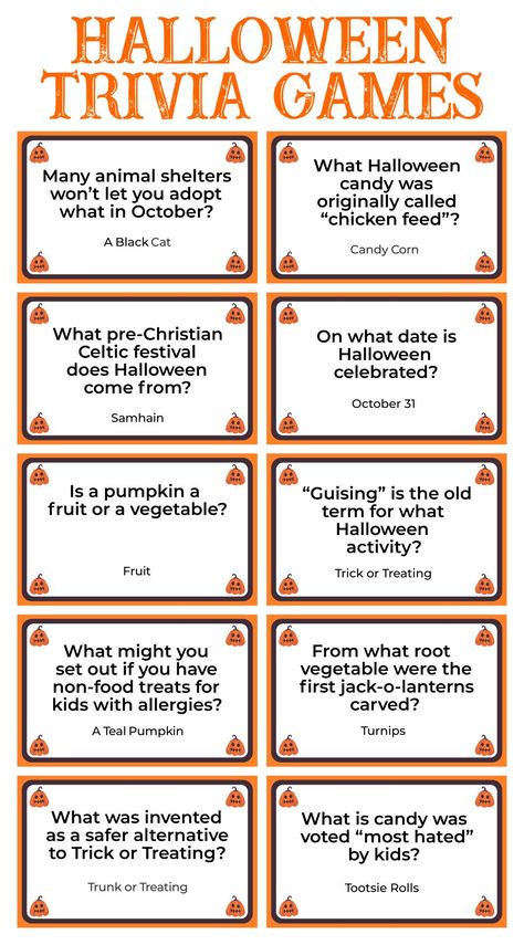 Printable Halloween Trivia Games Virtual Halloween Ideas For Work, Halloween Party Games For Adults Fun, Halloween Jeopardy Game, Halloween Ice Breaker Games, Fall Office Games, October Games For Seniors, Halloween Icebreaker Games, Halloween Senior Activities, Halloween Word Games For Adults