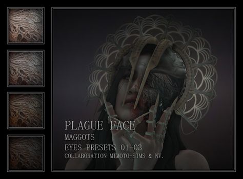 PLAGUE FACE, MAGGOTS, EYES PRESETS 01-03 | NV. Games on Patreon Scary Clothes, Mods Ts4, Cc The Sims 4, Sims 4 Anime, Play Sims, The Plague, Dead By Daylight, Sims 4 Dresses, Sims 4 Characters