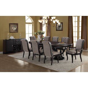 Winston Porter Wegman 7 Piece Dining Set | Wayfair Dining Room Decor Elegant, Set Meja Makan, Traditional Dining Rooms, Solid Wood Dining Set, 7 Piece Dining Set, Furniture Chairs, Elegant Dining Room, Solid Wood Dining Chairs, Upholstered Side Chair